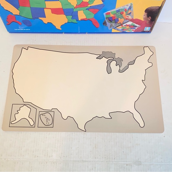 1992 Smarty Toys Magnetic USA Map Puzzle with Easel & Sorting Tray Ages 6 and Up - Picture 4 of 6